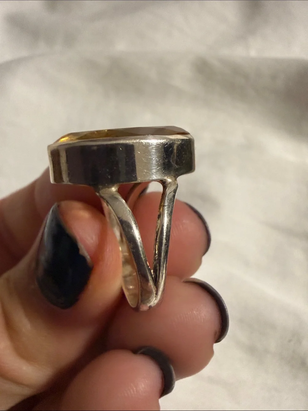 Sterling Silver Marquise Citrine Ring 6